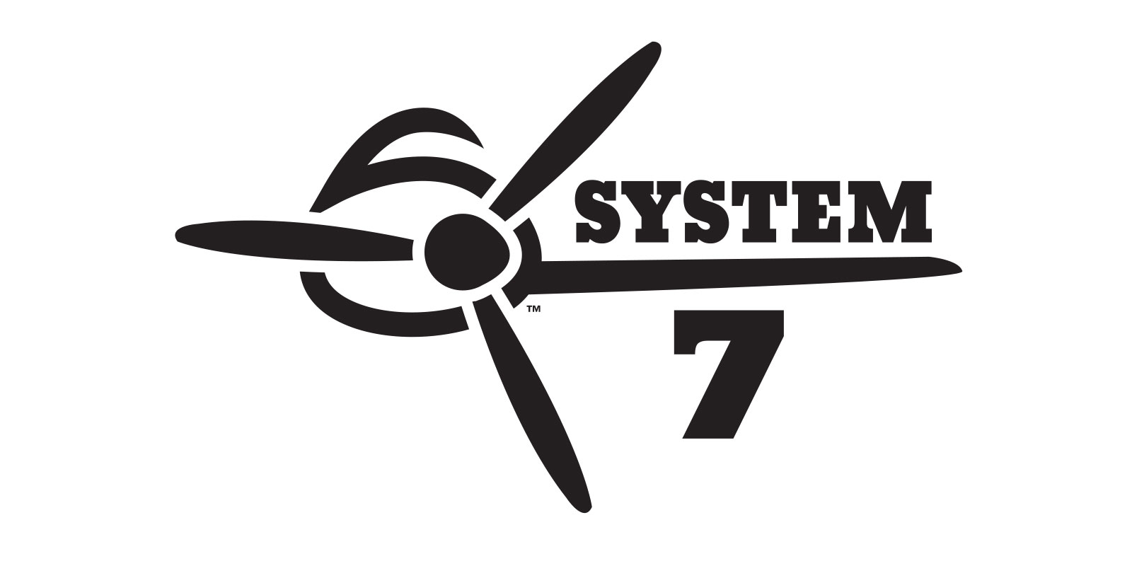 Image of the final dark-on-light logo version created for the Superflite System 7 aircraft covering system